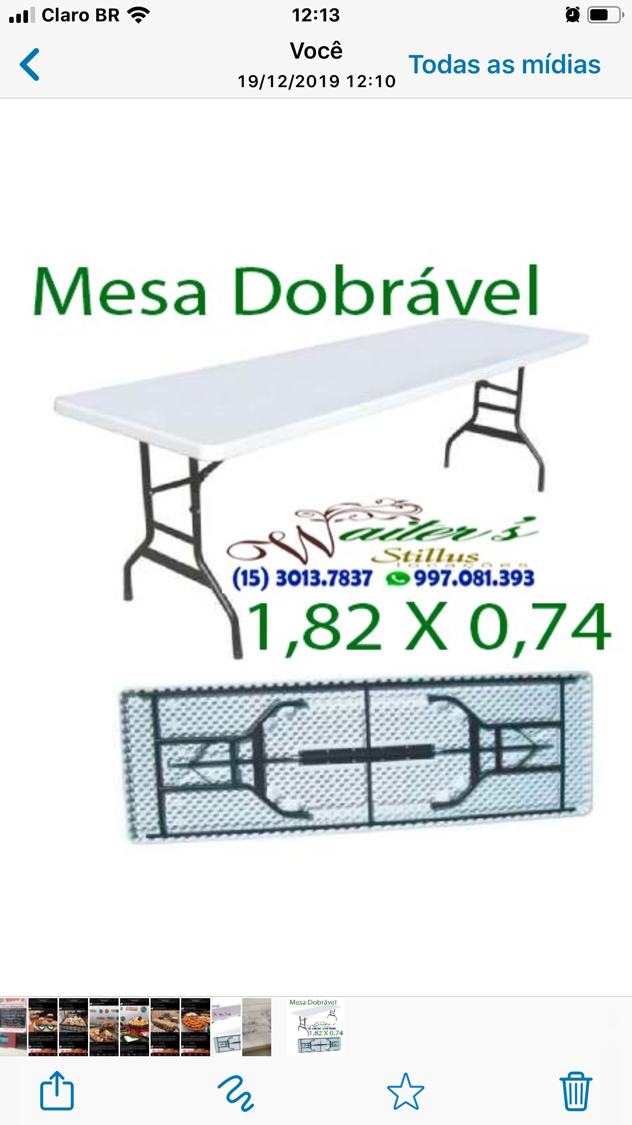 Mesa plástica dobrável